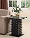 King's Brand Wood Wave Design End Table, Black Finish