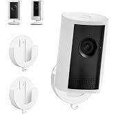 No Drill Camera Mount for Ring Indoor Cam Plus 2K and Ring Indoor Cam, 2 Pack No-Damage Adhesive Wall Mount with Optional Reinforcement Screws, Perfect for Apartments &amp; Home Rentals, White