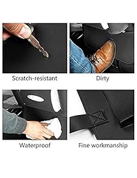 FHQSX organizador de asiento trasero de coche de piel sintética, protector de patas, 2 unidades para niños, Negro
