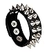 Xusamss Hip Hop Alloy Rivet Bullet Chain Leather Bracelet Bangle Two Set,7-8inches