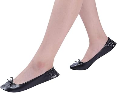 women's foldable portable travel ballet flat roll up slipper shoes