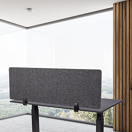 Stand Up Desk Store ReFocus Raw ClampOn Acoustic Desk Divider Mounted