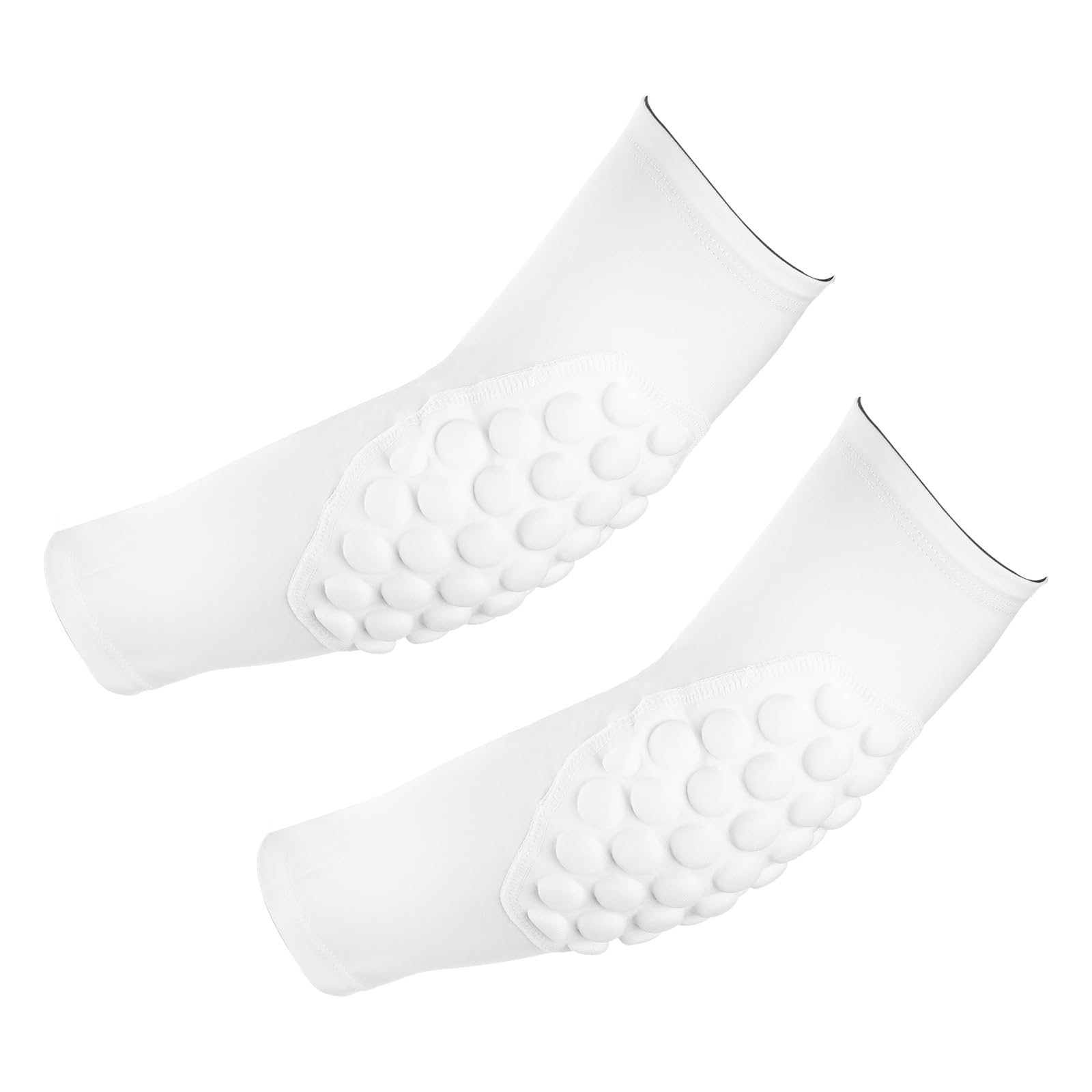 PATIKIL Youth Elbow Pads, 2Pack Compression Arm Protective Sleeve Basketball Guard Pads for Sports Baseball Football Volleyball, White, YS