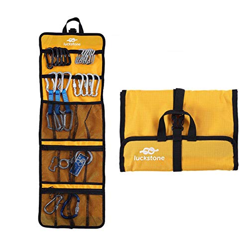 LUCKSTONE 420D Oxford Cloth Rock Climbing Safety Harness Hook Rope Hanging Storage Climbing Bags - Yellow