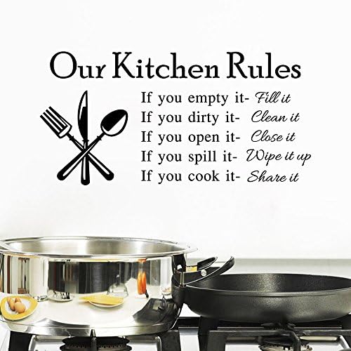 Summerjokes Humorous Our Kitchen Guidelines Ornamental Wall Stickers House Wall Decals Vinyl Stickers Ornamental Kitchen Ornament Stickers
