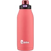 Bubba Radiant Stainless Steel Water Bottle with Push-Button Straw Lid 40oz., Straw Electric Berry Rubberized