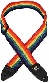 Ernie Ball Rainbow Polypro Guitar Strap 2 Inch Black Leather Ends view 2