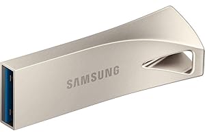 Samsung BAR Plus USB Flash Drive Type-A 64GB 200MB/s Read 30MB/s Write Durable USB 3.1 Flash Drive with Keyring Champagne Sil