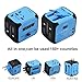 WINOW International Travel Plug Adapter, Worldwide Power AC Wall Charger with Dual USB & USA, UK, AU, EU - Great for iPhone/iPad / Laptops/Samsung / Smartphone,Spare Safty Fuse+Zipper Case (Blue)