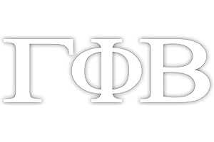 Pro-Graphx Gamma Phi Beta Greek Sorority Sticker Decal, 2.5 Inches Tall, White