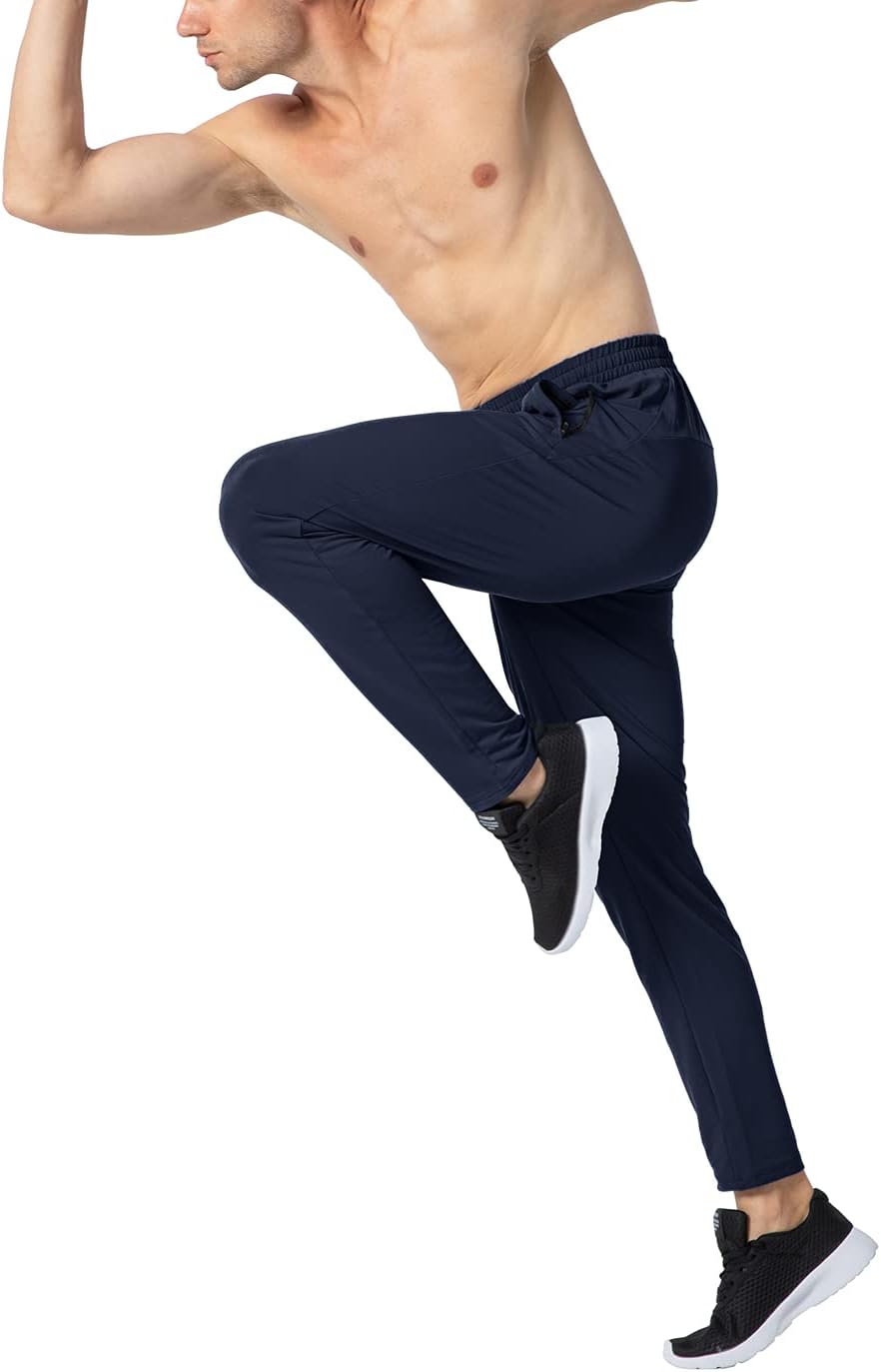 JHMORP Men's Workout Athletic Pants Lightweight Training Running Jogger Pants with Zipper Pockets : Clothing