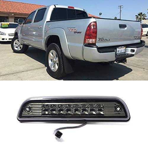 LED 3rd Third Brake Light High Mount Stop Light Rear Brake Tail Light for 1995-2015 Toyota Tacoma, Chrome Housing Smoke Lens LED Brake Lamp - Thumbnail 4