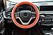 New Diamond Leather Steering Wheel Cover with Bling Bling Crystal Rhinestones, Universal Fit 15 Inch Car Wheel Protector for Women Girls Orange