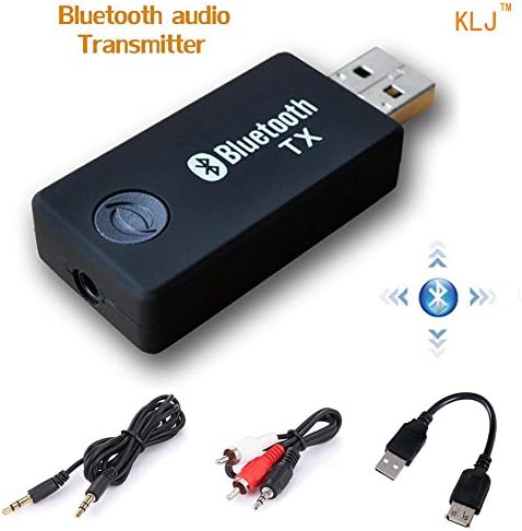 KANGLONGJIA Bluetooth transmitter, 3.5mm Portable Stereo Audio Wireless Bluetooth Transmitter for TV, iPod, MP3/MP4,USB Power Supply (Bluetooth Transmitter)
