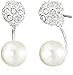 Amazon Essentials Fireball Simulated Pearl Front Back Drop Earrings, (previously Amazon Collection)