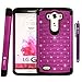 Style4U LG G3 Case, LG G3 Bling Case LG G3 Studded Rhinestone Crystal Bling Hybrid Armor Case Cover for LG G3 with 1 HD Screen Protector and 1 Stylus [Purple/Black]