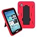 Galaxy Tab 2 7 Case KIQ (TM) Heavy Duty Hybrid Silicone Skin Hard Plastic Case Cover Kick Stand for Samsung Galaxy Tab 2 7.0 P3100 - Black / Red