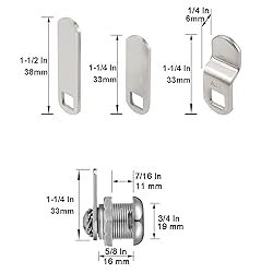 Cabinet Cam Locks Keyed Alike, 5/8” Cylinder Cam