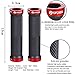 TOPCABIN Double Lock Bicycle Grips - Rubber Comfortable Handlebar Grips for Mountain BMX (Red Pair)