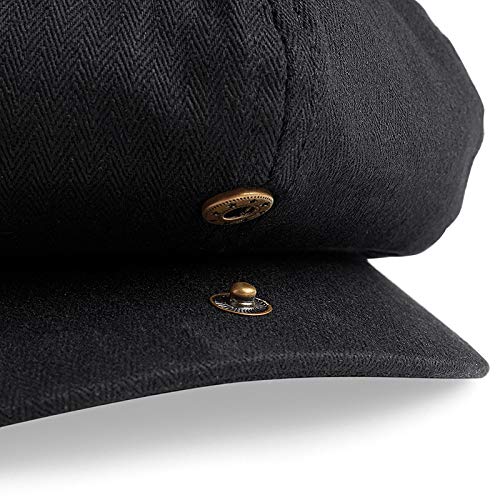 ASVP Shop Newsboy Cap - Flat Cap - Baker Boy Hat - Gatsby Men's Hat - Peaky B Shelby Cap Black - Thumbnail 3
