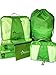 Travel PACKING CUBES Large Set 6 pcs Organizers with Versatile Pouch Laundry Bag Eco