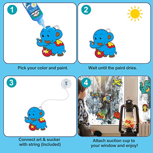 Window Paint Art, 36 Suncatchers Double Craft Kit For Kids Children’s