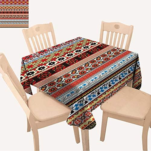 UHOO2018 Fitted Polyester Tablecloth Stripe Pattern Wallpaper Square/Rectangle Washable for Tablecloth,50x 50inch