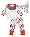Newborn Baby Kids Girls Flower Print Polka Dots Tops+Pant+Hat Outfits 3pcs (6-12 Months, White)