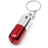 Pill Key Chain Pipe for Outdoor Travel, Durable Metal Pipe Set | Portable Foldable Design(Red)