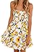 Murimia Womens Summer Strapless Ruffle Backless Floral Beach Mini Dress