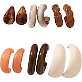 6 Pairs Vintage Hoop Earrings Set for Women, Chunky Creative Acrylic Earrings Lightweight Fall Winter Fashion Jewelry Gifts
