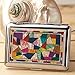 Mother of Pearl Design Engraved Metal Stainless Steel Cigarette Holder Case Storage Box (Patchwork)