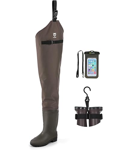 FROGG TOGGS Cuissardes pour homme Nylon/PVC Rana II PVC Bootfoot Hip Wader, Marron à crampons, 3
