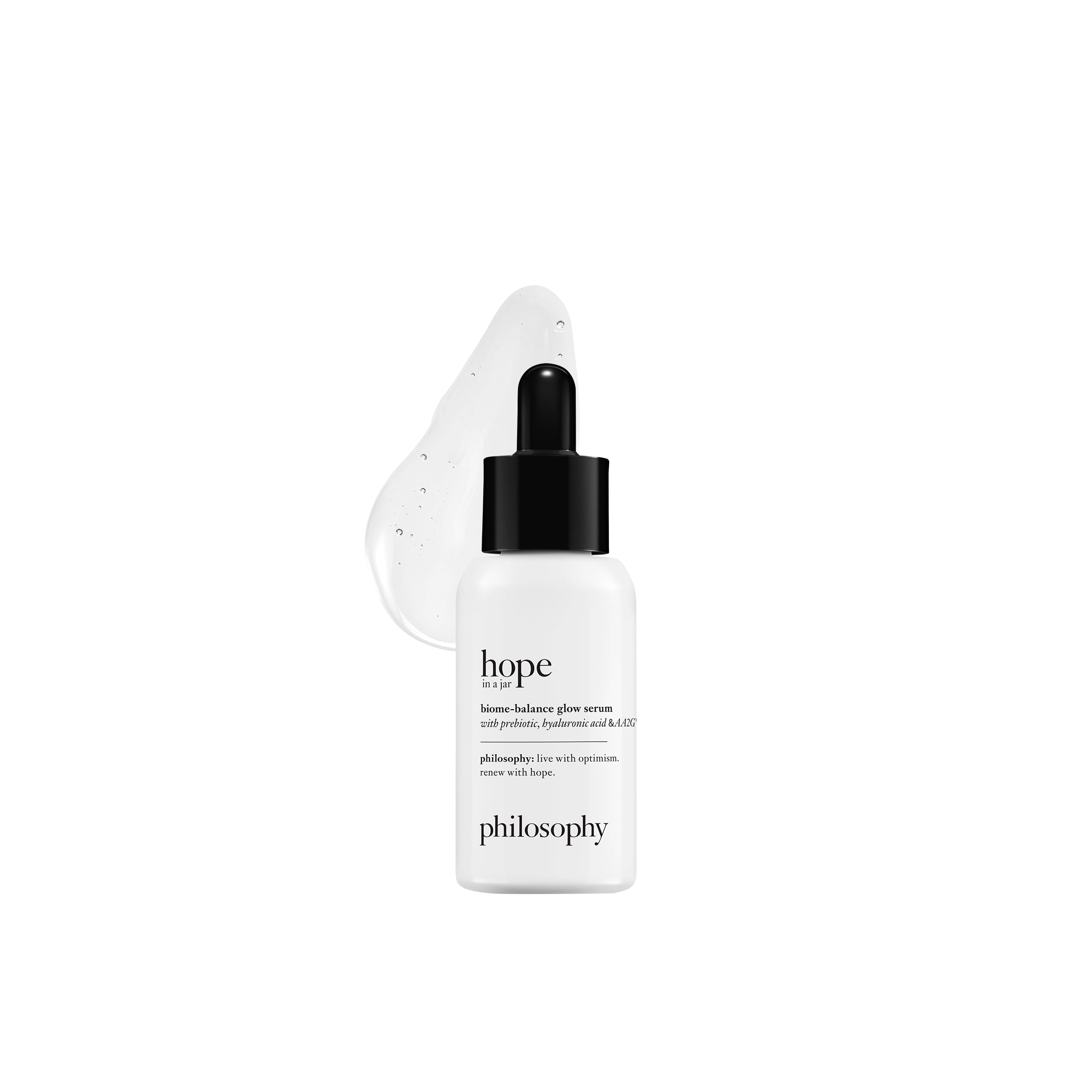 philosophy hope in a jar biome-balance glow facial serum - with enhanced hyaluronic acid, prebiotic & AA2G - helps restore natural balance & provides instant, supercharged hydration - 1 fl oz