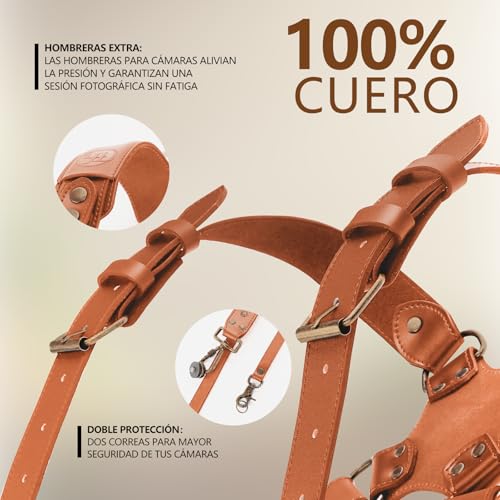 4J LEDR Photo Camera Strap, Professional Photographic Camera Strap for Photographic Camera, Multiple Camera Equipment for Dslr/Slr Strap, Small, Tan