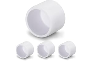 SCH40 PVC Cap 3/4 Inch - Fit Standard 3/4" SCH40 PVC Pipes (OD Approx. 1.05"), Zernmiarder Furniture Grade Pipe Caps, White Pipe Cover Fittings for Plumbing, DIY, Garden & Furniture - 4 Pcs