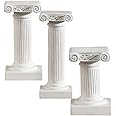 FOMIYES 3pcs Roman Pillar Candle Holder Mini Greek Columns Statue Candle Stand Roman Pillar Candlestick Resin Decorative Candelabra for Wedding Table Decoration White