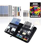 Merooart 49 professional drawing pencils set-a complete art sketching set for beginners and profe...