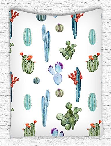 Iandsang Prickly Pear and Cactus Tapestry Wall Hanging 40 X 60 Inches
