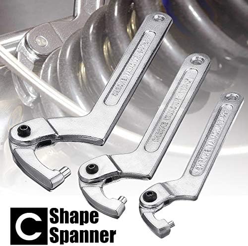 Adjustable Hook Wrench C Spanner Tool Chrome Vanadium 19-51Mm 51-120Mm with Scale Stainless Steel Key Hand Tools for Nuts Bolts 32-76mm