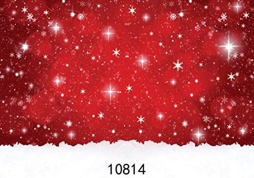 WOLADA 7x5ft Merry Christmas Photo Backdrop Red Winter Photography Backdrops Customized Snowflake Photo Studio Background Props Christmas 10814