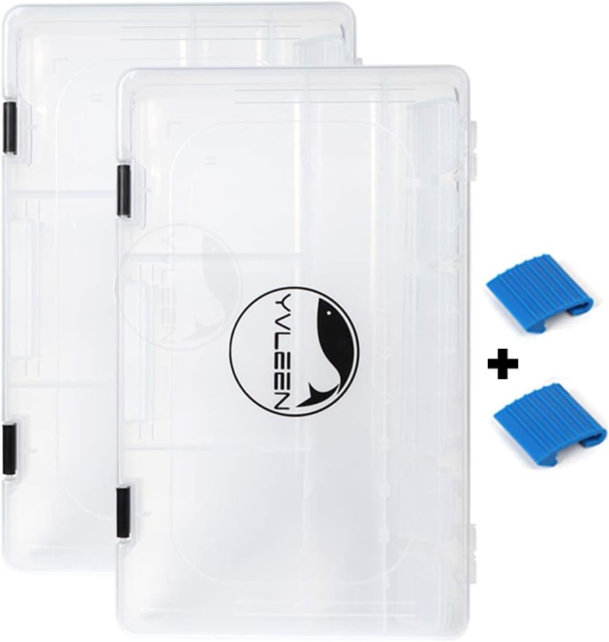 YVLEEN Fishing Tackle Box Organizer - 3600 3700 Tackle Plastic Storage Box Kit with Adjustable Dividers, Large Utility Tackle Plastic Organizer Boxes for Fishing Lures, Included 2pcs of Extra Clip : Sports & Outdoors