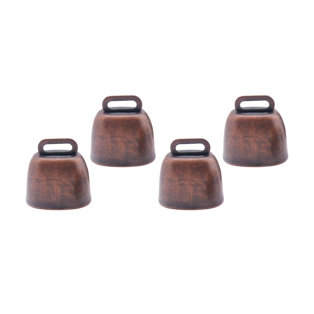Nifocc 4 Pcs Dog Cat Pet Copper Bells Cow Horse Sheep Grazing Copper Bells Small Brass Bell Anti-Lost Bells Animal Bell - Red Bronze