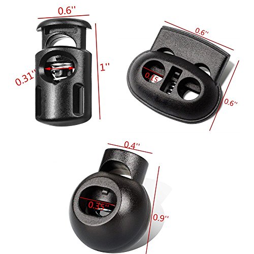 TANG SONG 150PCS Professional DIY Plastic Spring Fastener Cord Lock Toggle Stopper Buttons Fastener Slider