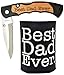 Father's Day Gift for Dad Knife Gift for Grandpa Gift for Papa Best Ever Best Buckin' Laser Engraved Folding Pocket Knife with Funny Beer Coolie Gift Set