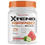 XTEND Ripped BCAA Powder Watermelon Lime | Cutting Formula + Sugar Free Post Workout Muscle Recovery Drink with Amino Acids | 7g BCAAs for Men & Women | 30 Servings