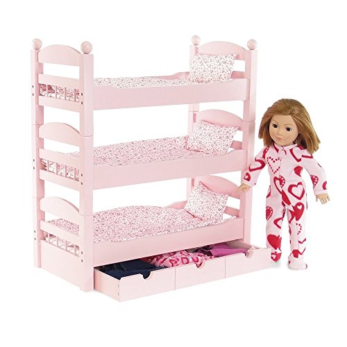 18 Inch Doll Furniture 3 Single Stackable Doll Beds! Triple Bunk Bed
