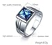VNOX Mens Stainless Steel Blue Square CZ Cubic Zirconia Ring for Wedding Band Engagement,Size 10