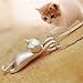 Wicary Cat Necklace S925 Sterling Silver Sweet Cat Pendant Collar Necklace Short Necklace