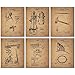 BigWig Photos Fireman Patent Wall Art Prints - Firemen Firefighter Gift Set of 6 (8 inches x 10 inches)